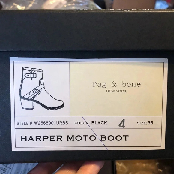 RAG & BONE HARPER MOTO LEATHER BOOT - Picture 7 of 14